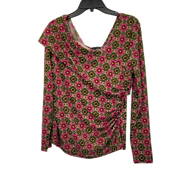 INC International Concepts Pink and Green Floral Blouse - Picture 9 of 9